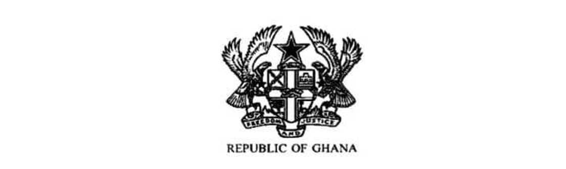 Ghana Coat of Arms Black and White Picture and Meaning