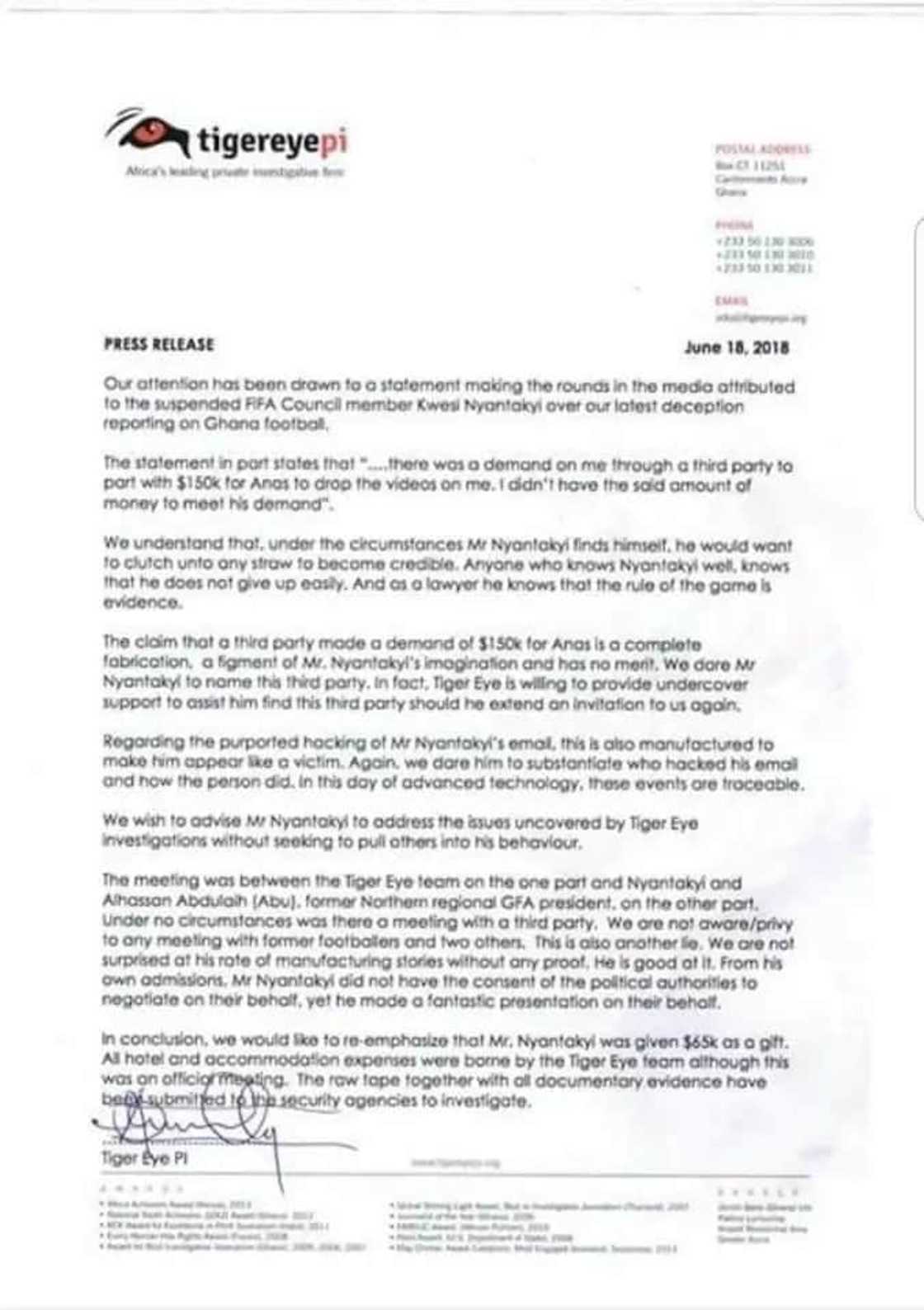 A letter written on a letterhead A letter written on a letterhead