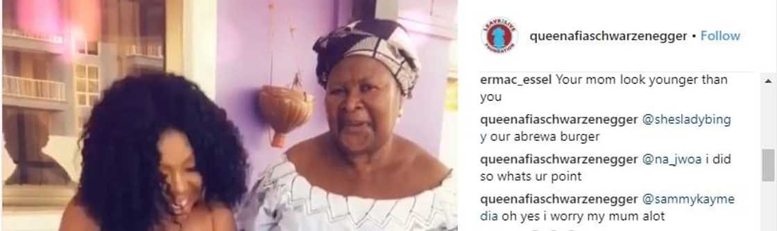 The post of the social media user claiming Afia looks older than her mother The post of the social media user claiming Afia looks older than her mother