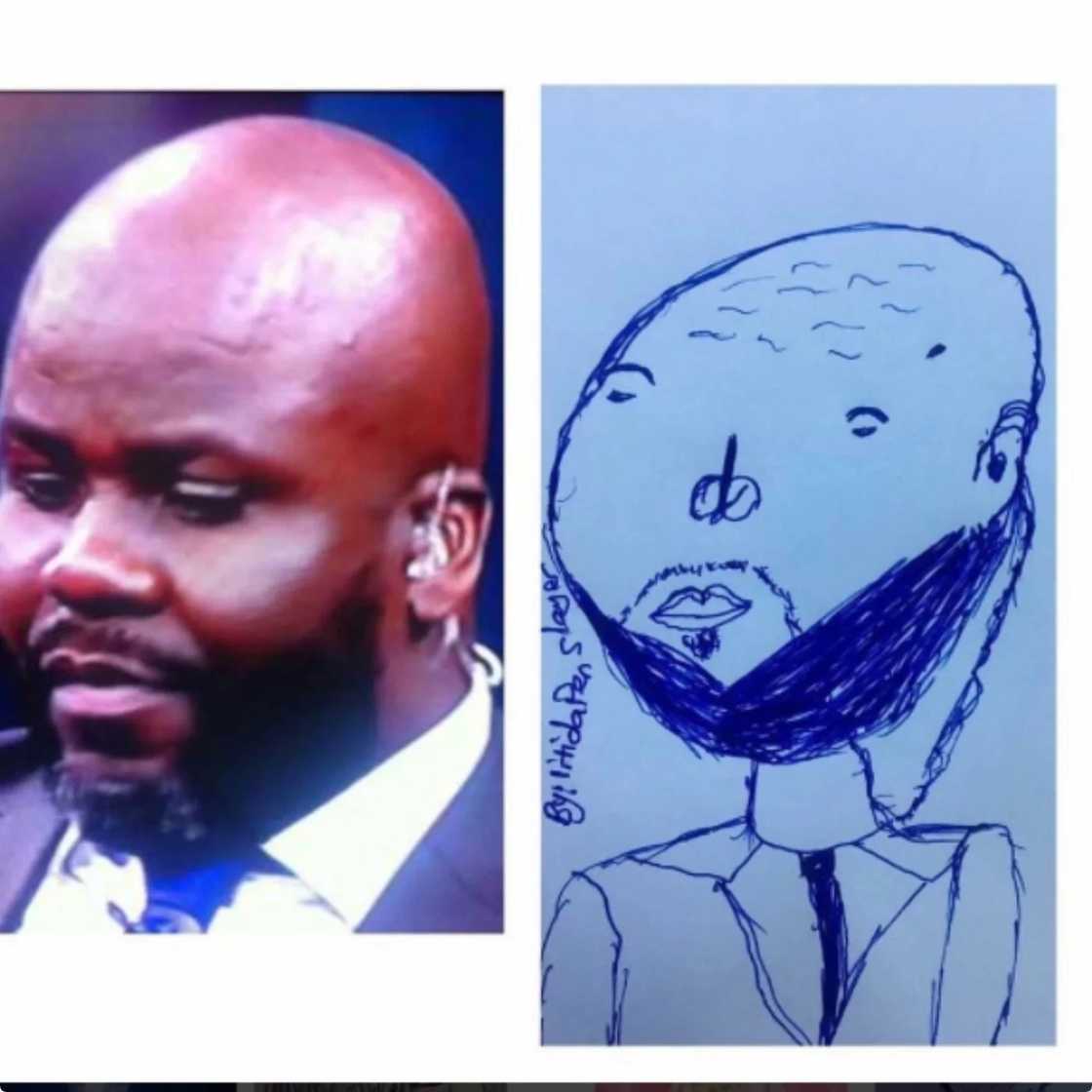 Pen artist draws hilarious pictures of celebrities on paper Pen artist draws hilarious pictures of celebrities on paper