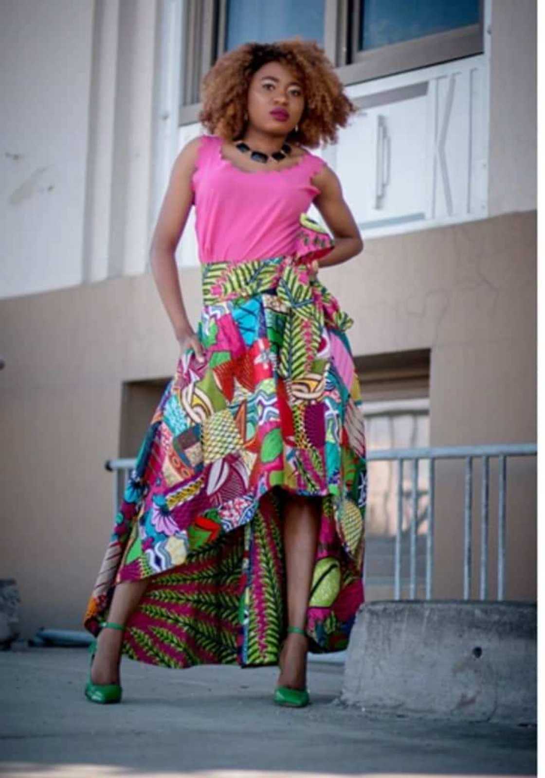 african print high low skirts