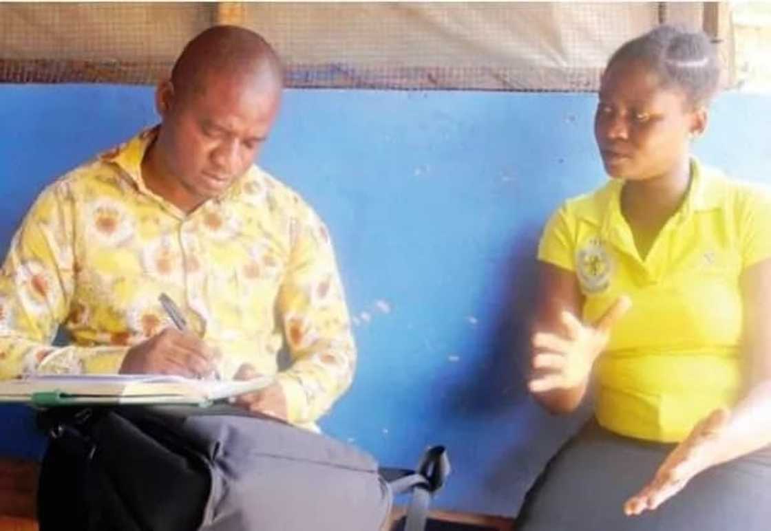 A man and a woman engaged in a conversation