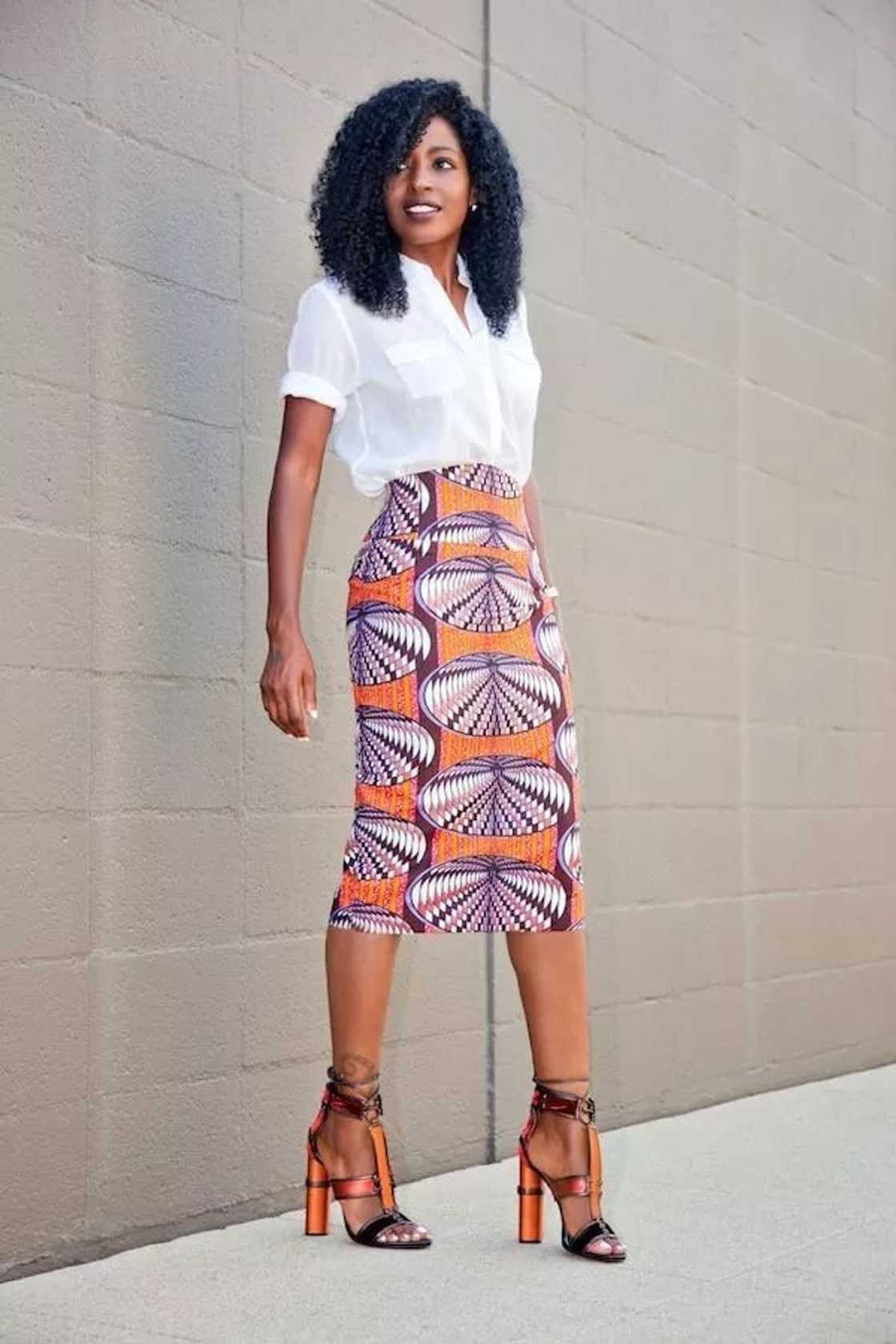 african print pencil skirts