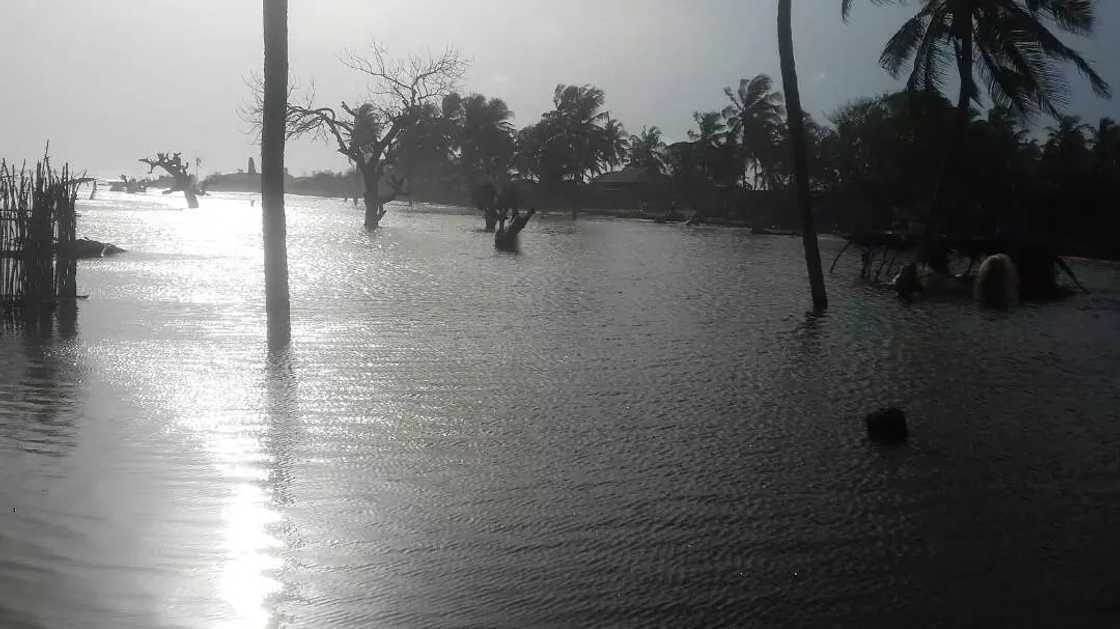 Wild sea waves swallow homes in Volta Region Wild sea waves swallow homes in Volta Region