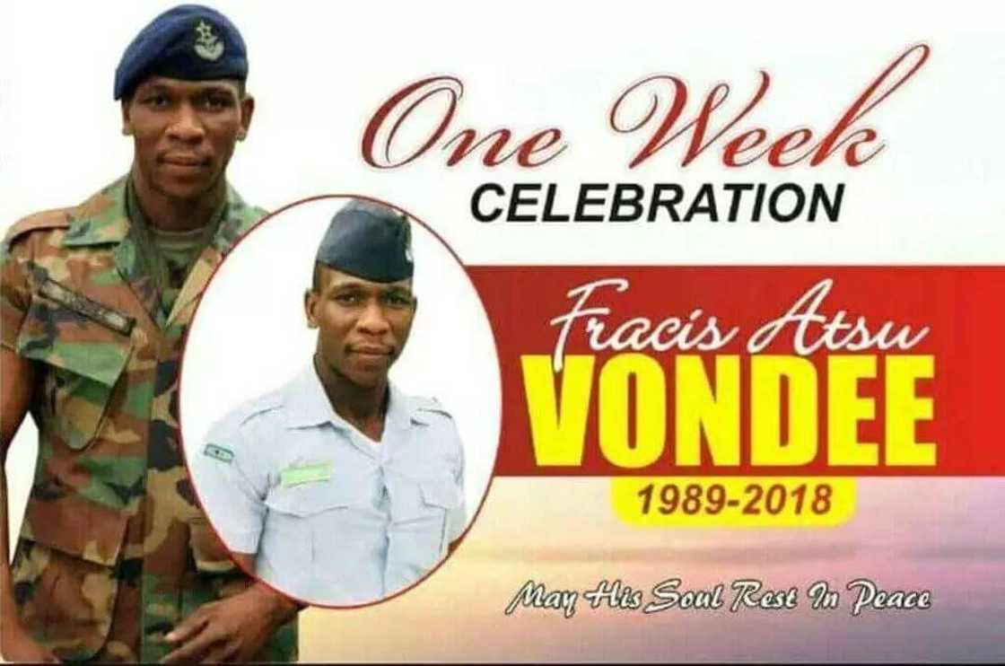 Poster of Lance Corporal Vondee’s one week celebration Poster of Lance Corporal Vondee’s one week celebration