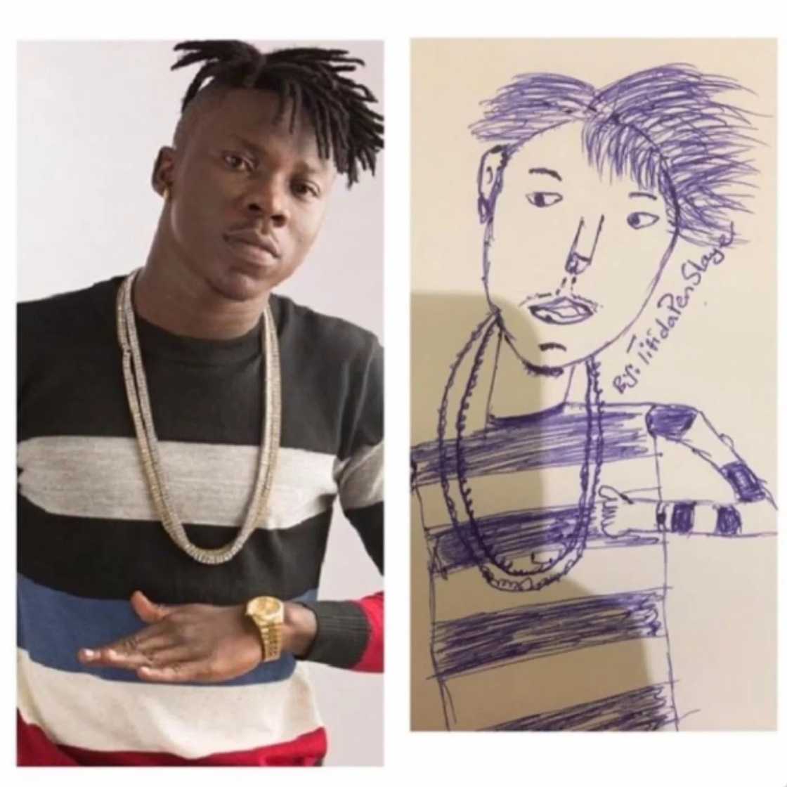 Pen artist draws hilarious pictures of celebrities on paper Pen artist draws hilarious pictures of celebrities on paper