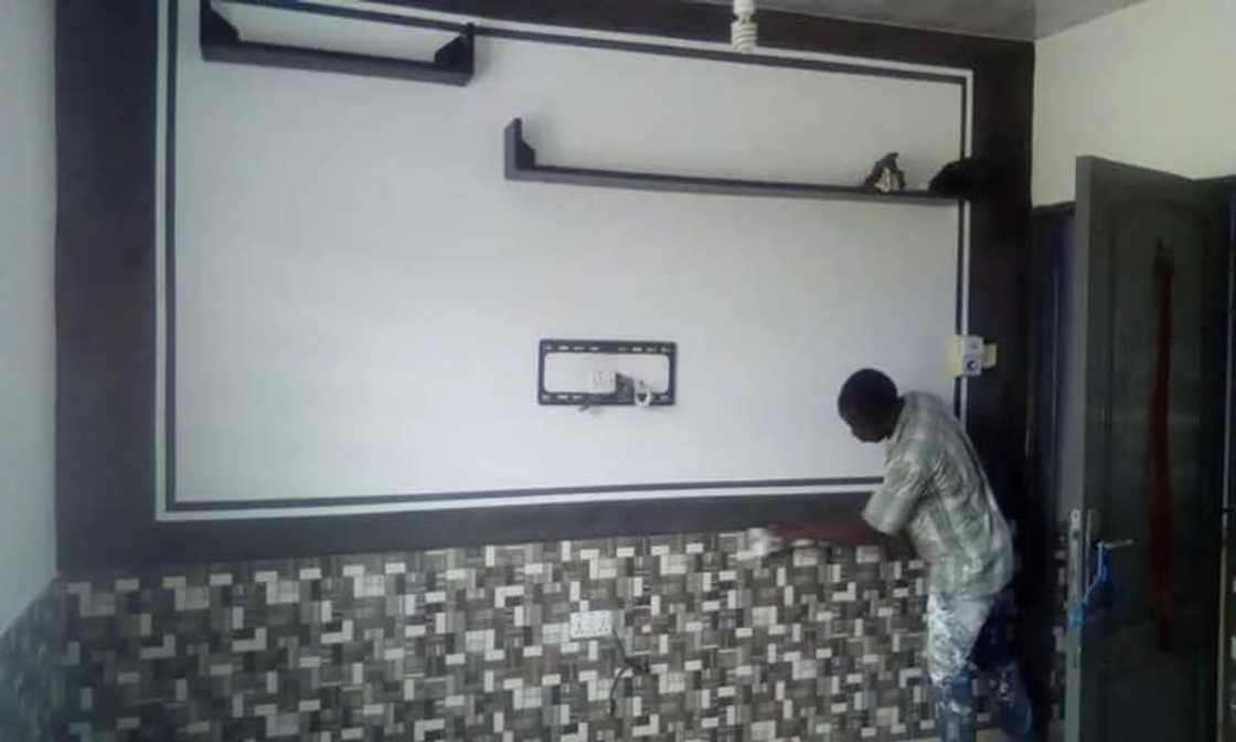 Paulin Degbevi working on a room design Paulin Degbevi working on a room design