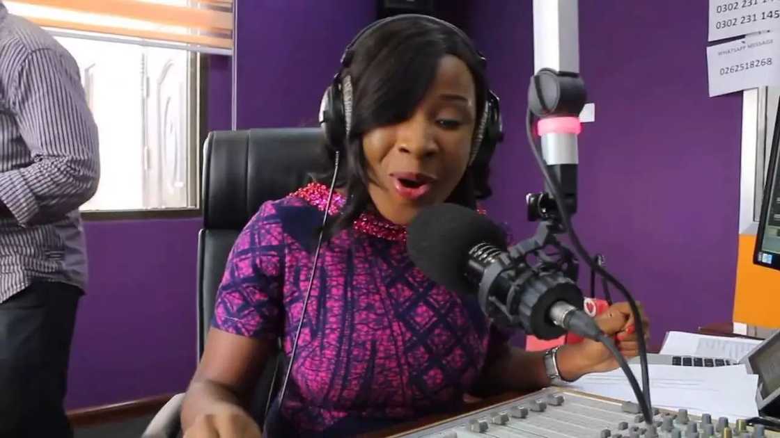 Naa Ashorkor hosting a programme on radio