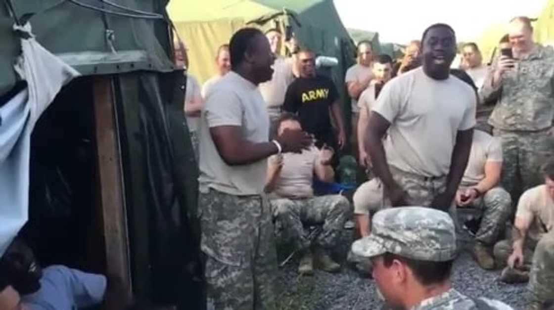Video: Ghanaian soldiers in US Army perform "Jama" songs for colleagues Video: Ghanaian soldiers in US Army perform "Jama" songs for colleagues