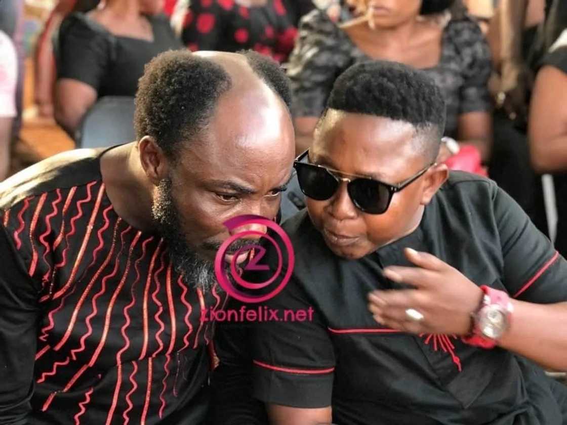 Actors Wayoosi and Big Akwes engaged in a conversation Actors Wayoosi and Big Akwes engaged in a conversation