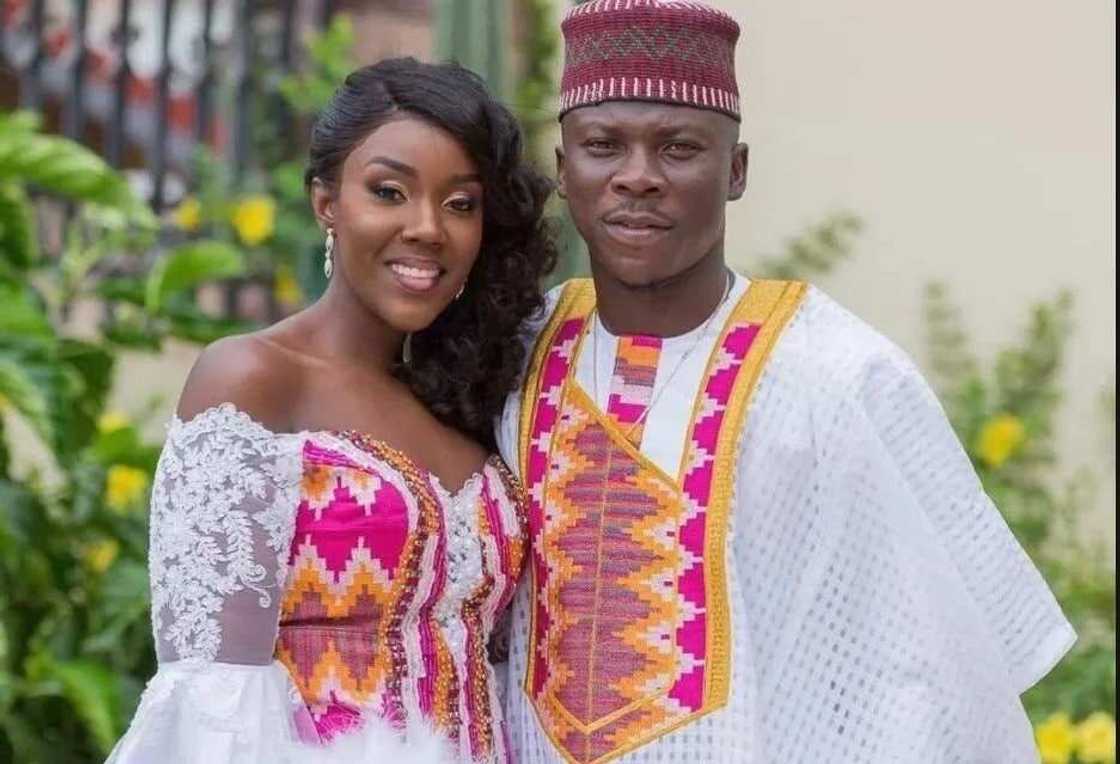 Ghanaian couple in traditional wedding attire