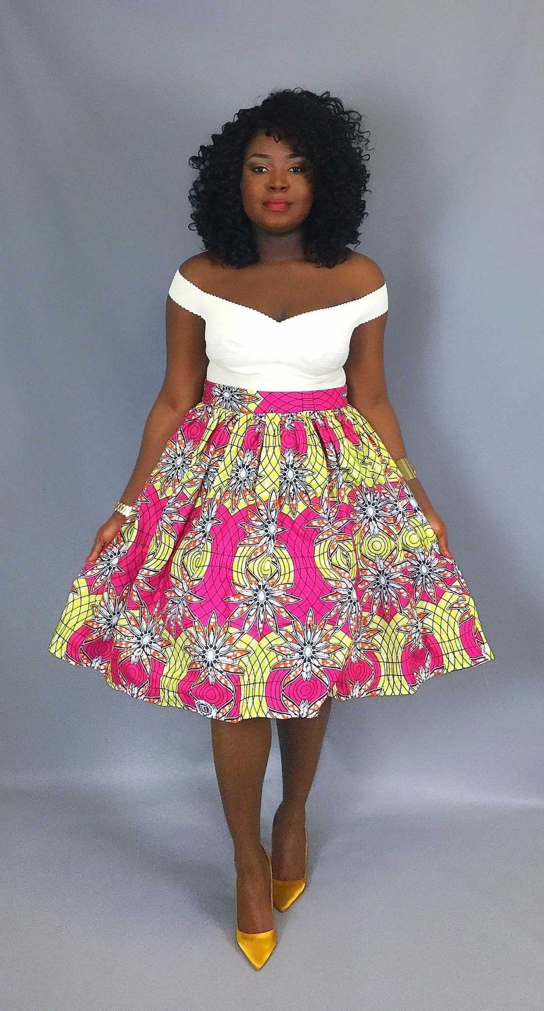 african print skirts with pockets