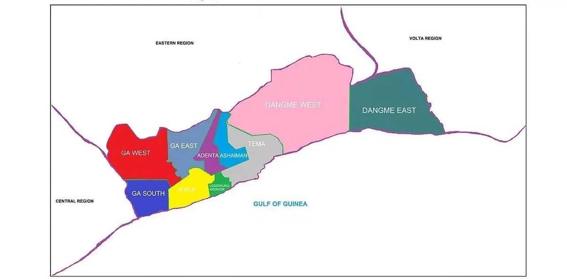 districts in greater accra, districts in greater accra region, how many districts in greater accra