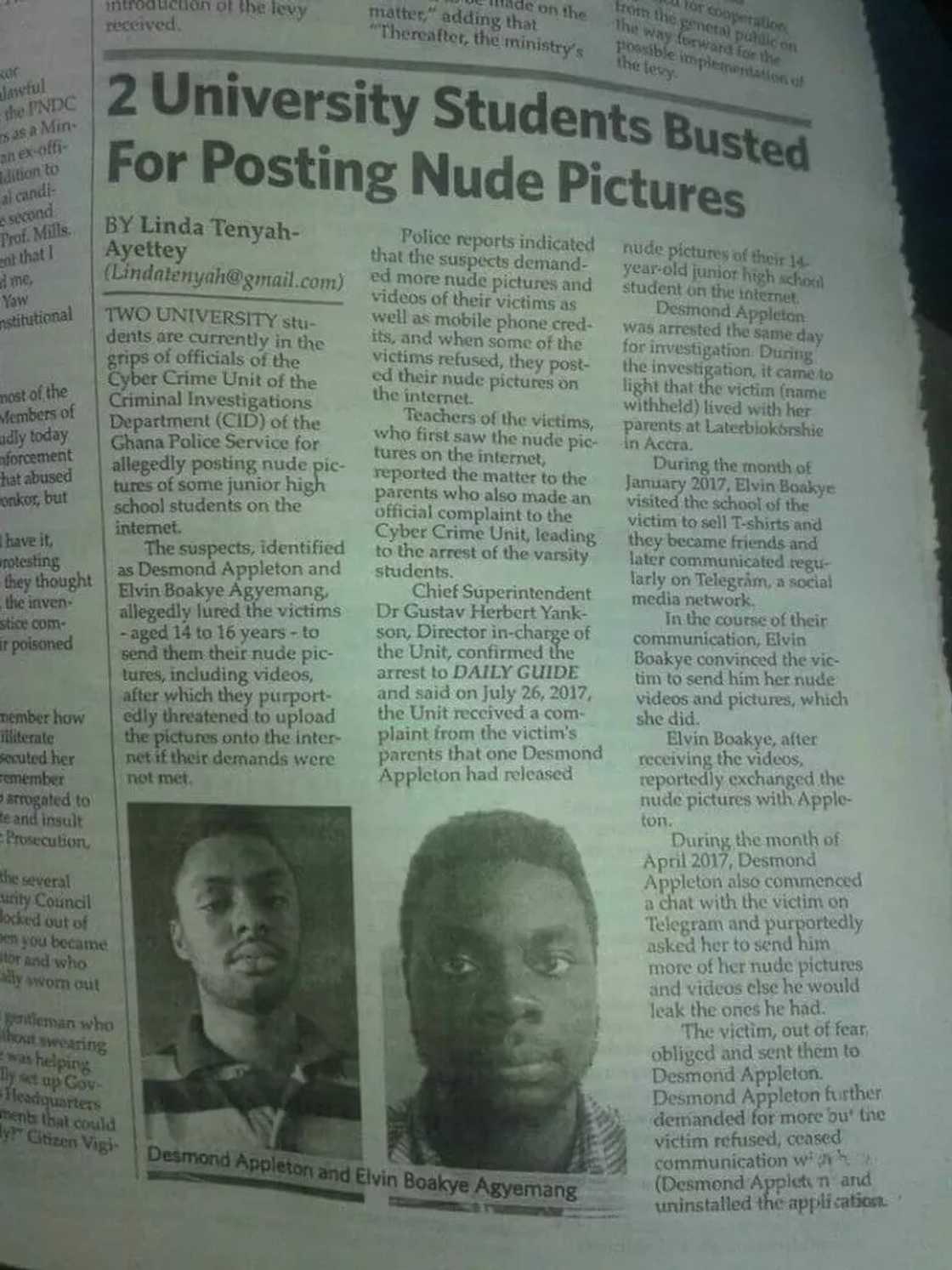 2 University of Ghana students arrested for circulating explicit pictures of underage teens 2 University of Ghana students arrested for circulating explicit pictures of underage teens