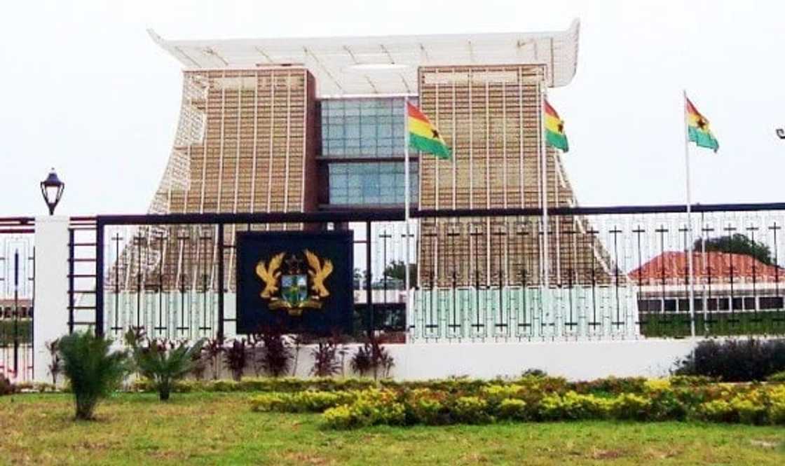 The official residence of the president of Ghana