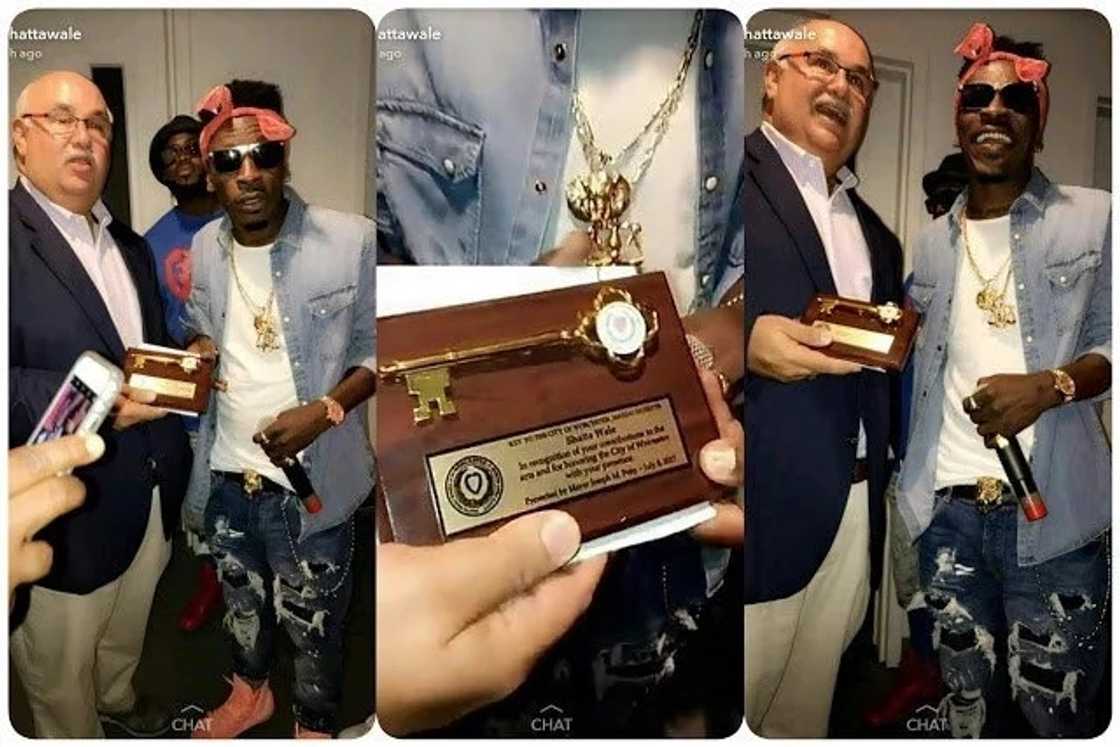 Shatta Wale receives ‘Key to City of Worcester’ in US (Photos)