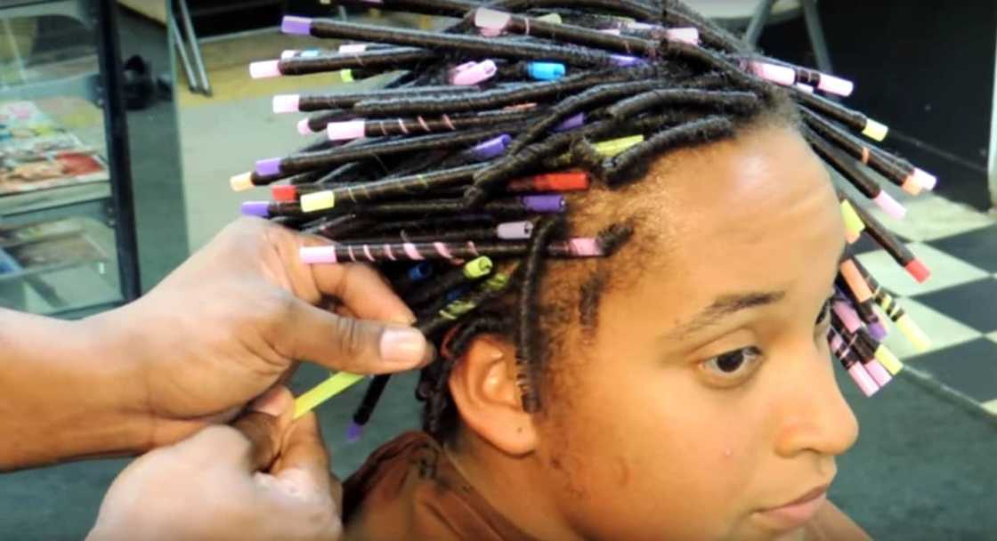 straw curls on natural hair, straw curls, straw setting natural hair