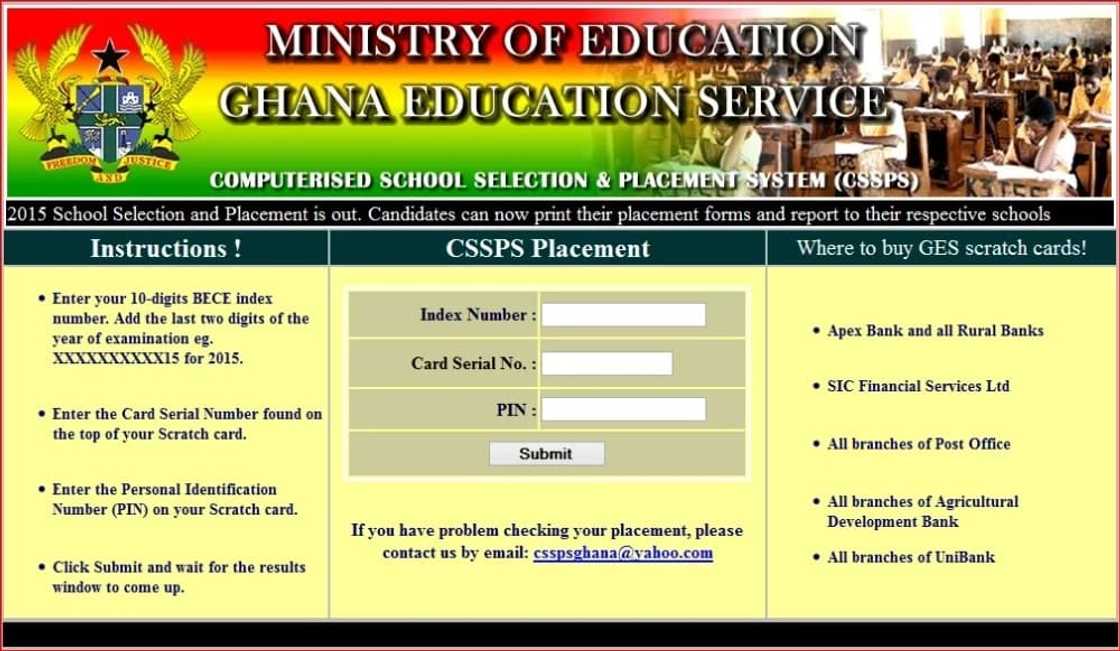 WAEC Ghana school placement for JHS