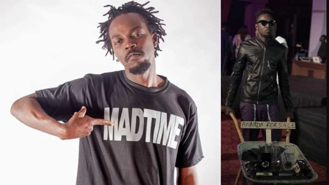 "Abodam" Kwaw Kesse sells his VGMA awards in a wheelbarrow