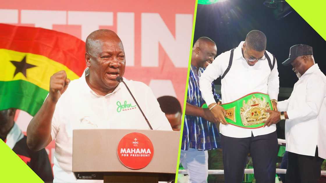 John Dramani Mahama has pledged to reignite Ghana's fallen boxing fortunes. John Dramani Mahama has pledged to reignite Ghana's fallen boxing fortunes.