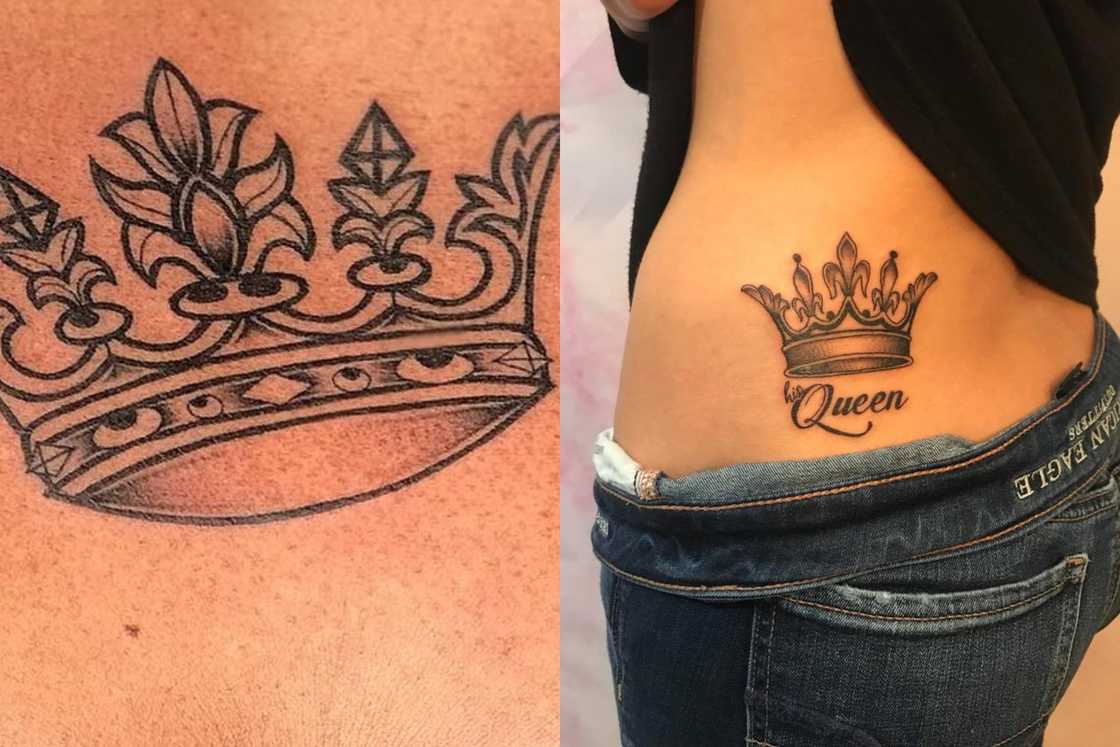 Ladies with black queen crown tattoos Ladies with black queen crown tattoos