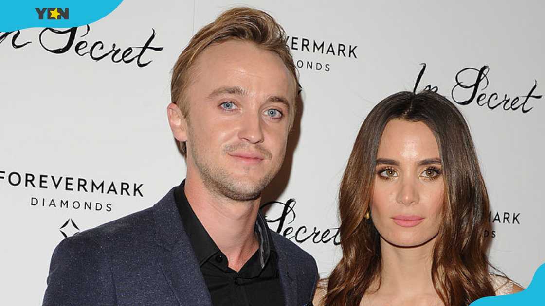 Actor Tom Felton and actress Jade Gordon attend the premiere of 'In Secret' at ArcLight Hollywood in Hollywood, California. Actor Tom Felton and actress Jade Gordon attend the premiere of 'In Secret' at ArcLight Hollywood in Hollywood, California.