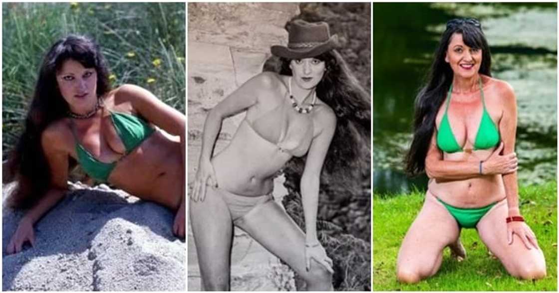 68-year-old glamour model poses in the same bikini she wore when she was in her 20s