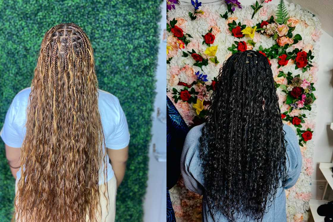 knotless braids with curls