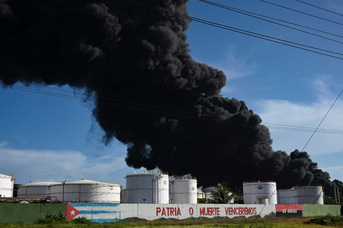 The fire broke out after a bolt of lightning struck a tank at the depot on the outskirts of Matanzas, a city of 140,000 people