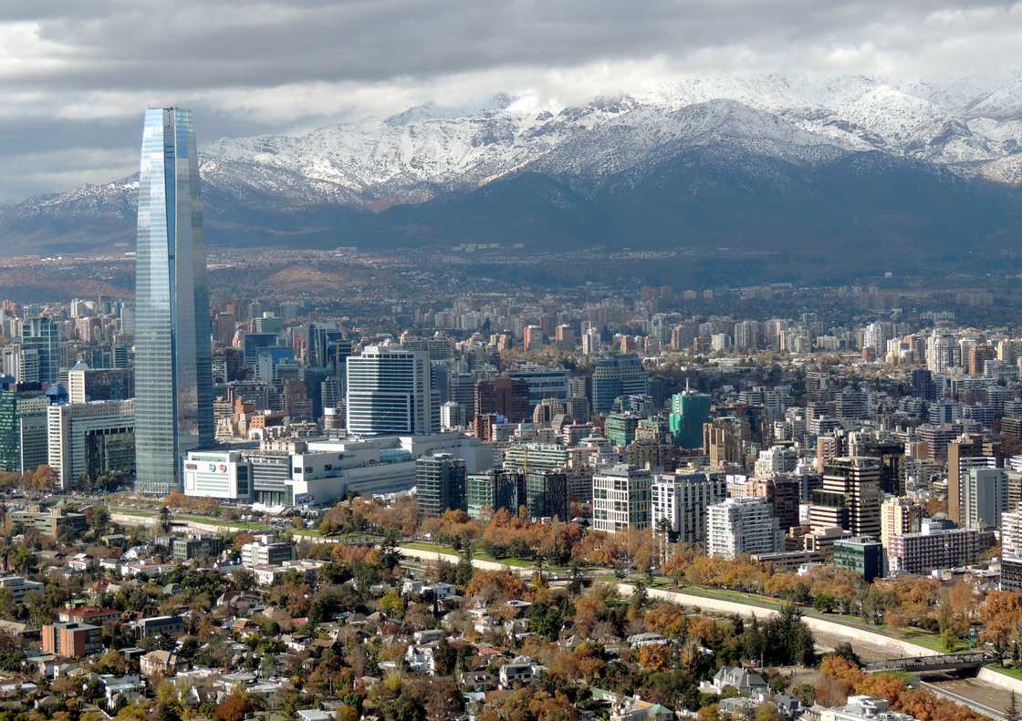 Clean wide city skyline of Santiago de Chile Clean wide city skyline of Santiago de Chile