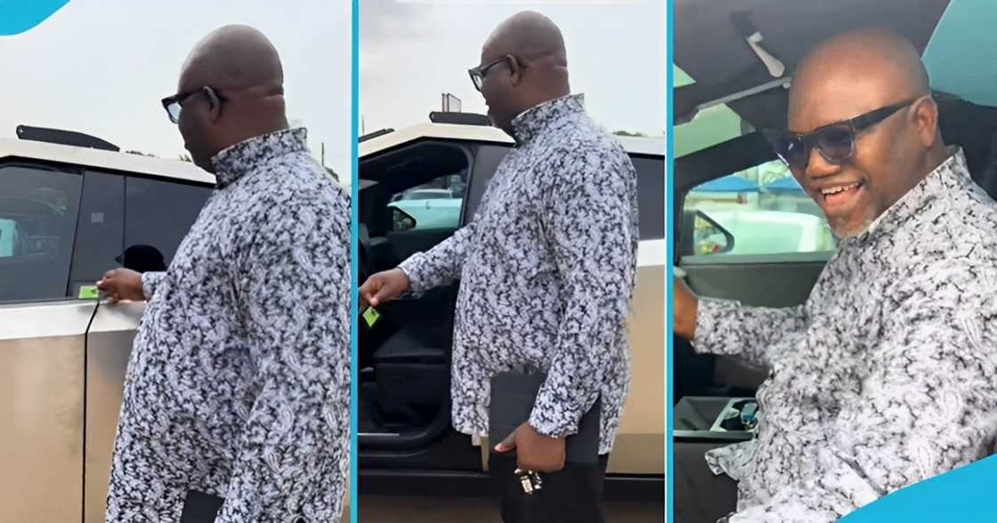 Horic Ampofo, Ghanaian businessman, Tesla Cybertruck, street boys, hawkers, Accra. Horic Ampofo, Ghanaian businessman, Tesla Cybertruck, street boys, hawkers, Accra.