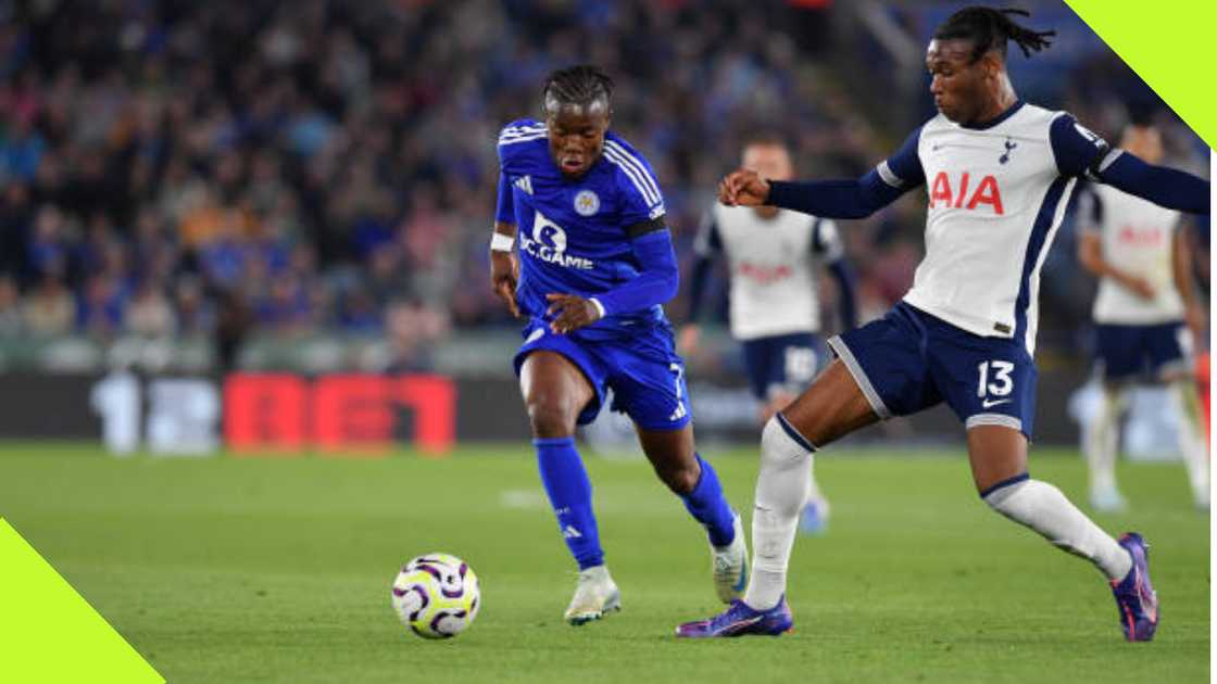 Fatawu Issahaku in action for Leicester City. Fatawu Issahaku in action for Leicester City.