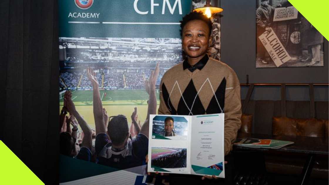Former Ghana player Samira Suleman completes the UEFA Certificate in Football Management. Former Ghana player Samira Suleman completes the UEFA Certificate in Football Management.