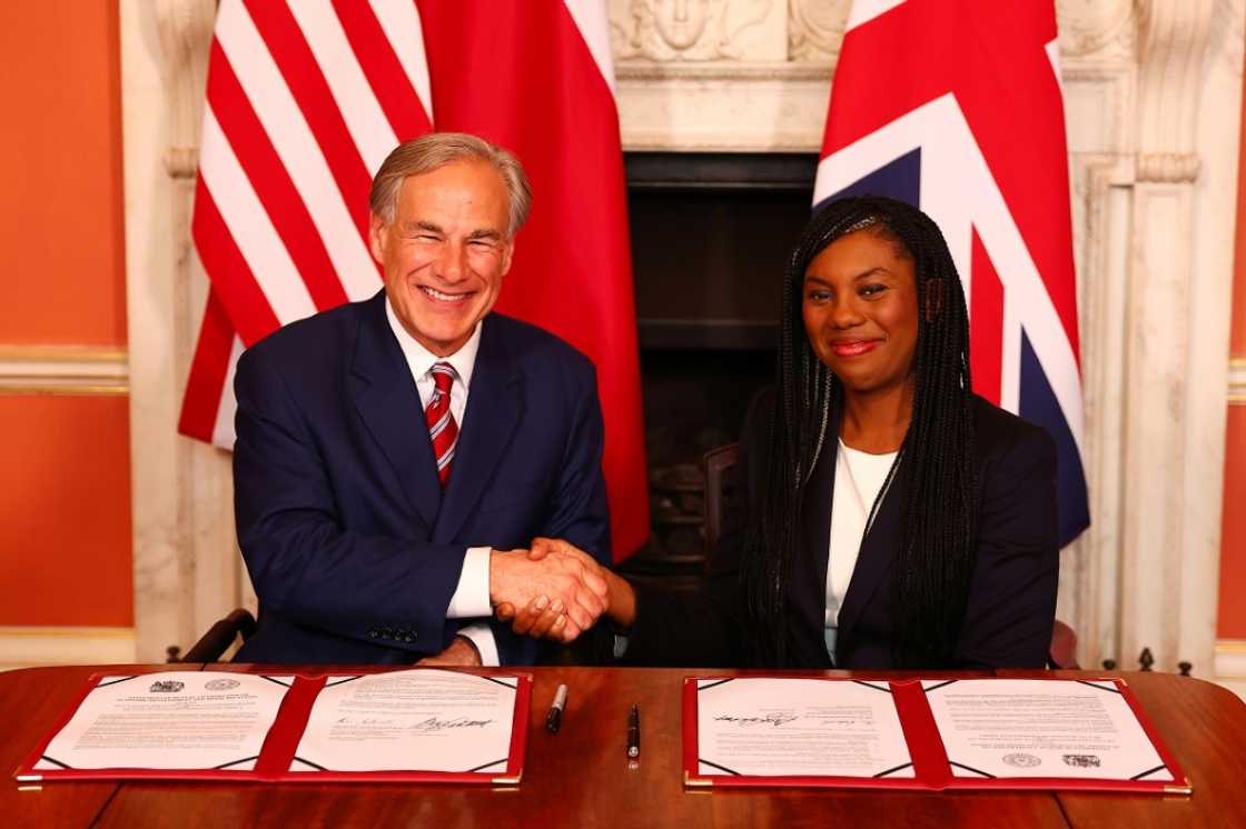 UK Trade Secretary Kemi Badenoch signed what is akin to a memorandum of understanding with Texas Governor Greg Abbott UK Trade Secretary Kemi Badenoch signed what is akin to a memorandum of understanding with Texas Governor Greg Abbott