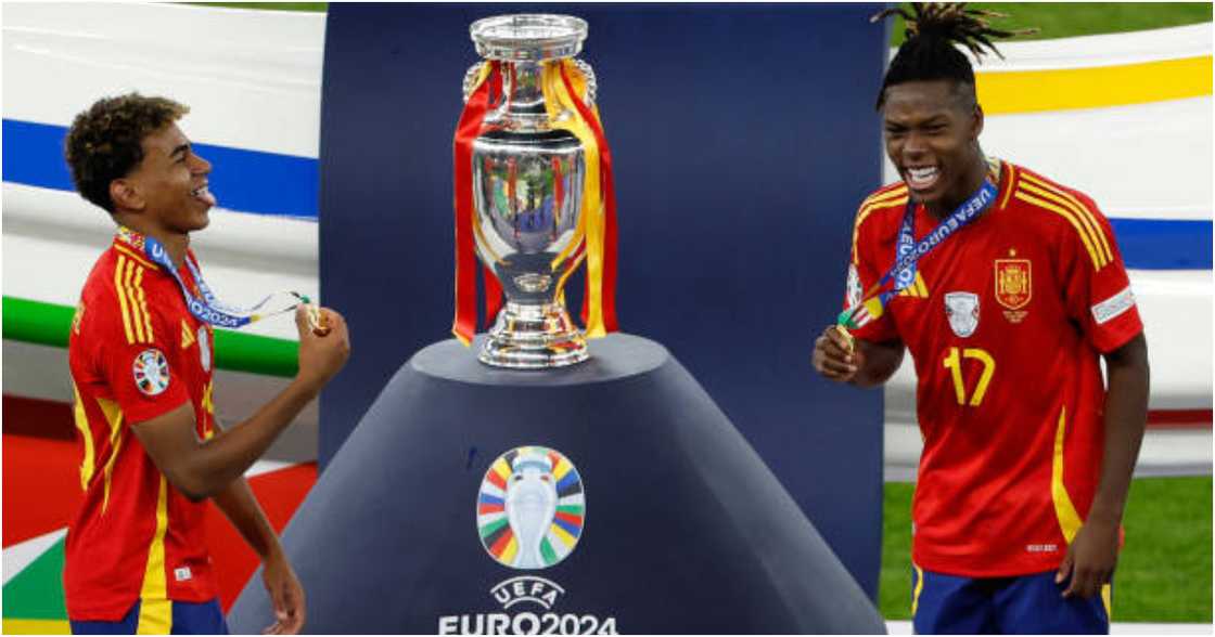 Nico Williams excited after Euro win. Nico Williams excited after Euro win.