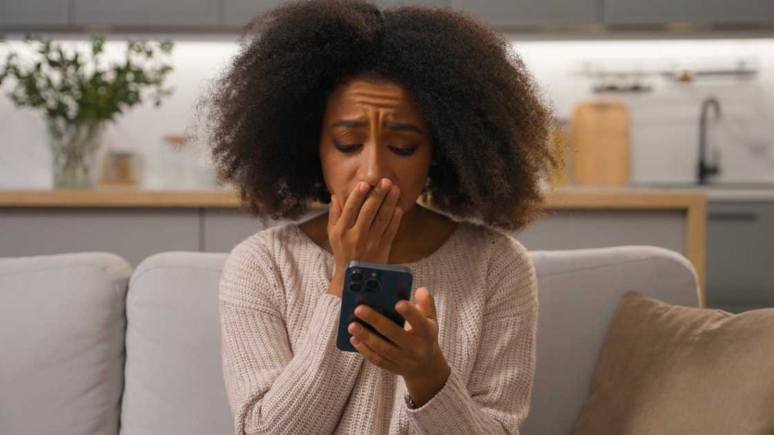 A lady in shock A lady in shock