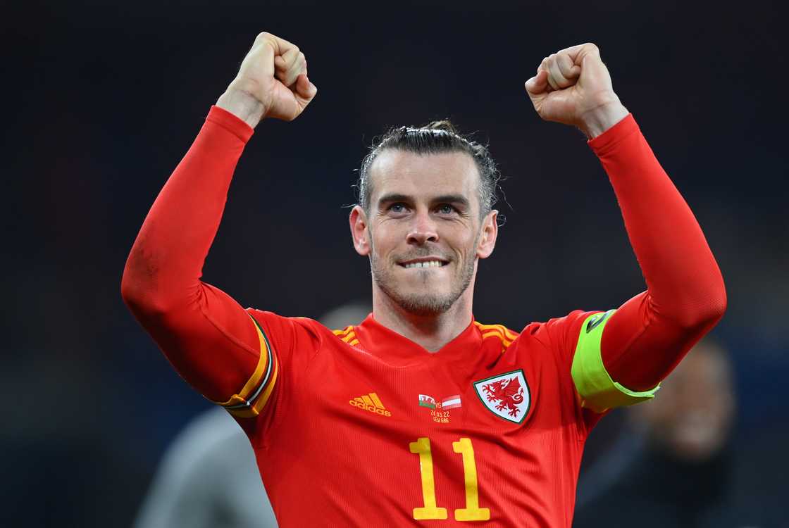 Gareth Bale in the 2022 FIFA World Cup Qualifier knockout round play-off match between Wales and Austria in Cardiff, Wales Gareth Bale in the 2022 FIFA World Cup Qualifier knockout round play-off match between Wales and Austria in Cardiff, Wales