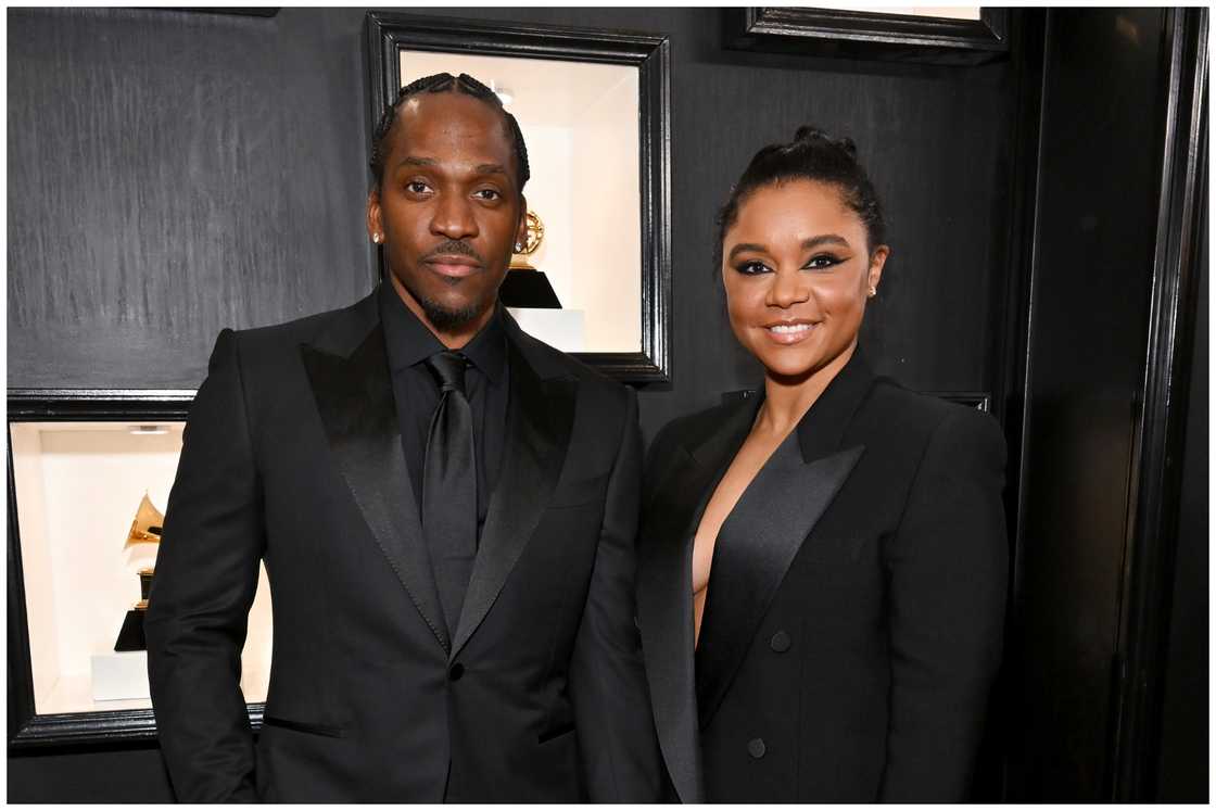 Pusha T and Virginia Williams attend the 65th GRAMMY Awards.