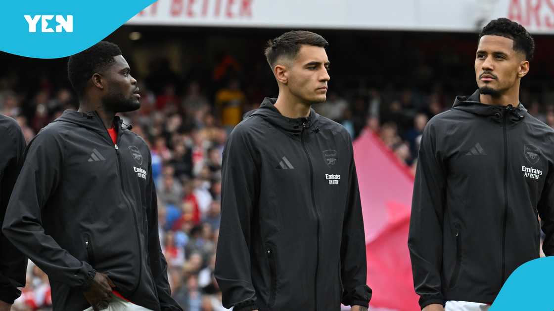 Thomas Partey, Jakub Kiwior, William Saliba, Ben White and David Raya of Arsenal earlier the Premier League lucifer betwixt Arsenal FC and AFC Bournemouth astatine Emirates Stadium connected May 03, 2025 successful London, England Thomas Partey, Jakub Kiwior, William Saliba, Ben White and David Raya of Arsenal earlier the Premier League lucifer betwixt Arsenal FC and AFC Bournemouth astatine Emirates Stadium connected May 03, 2025 successful London, England