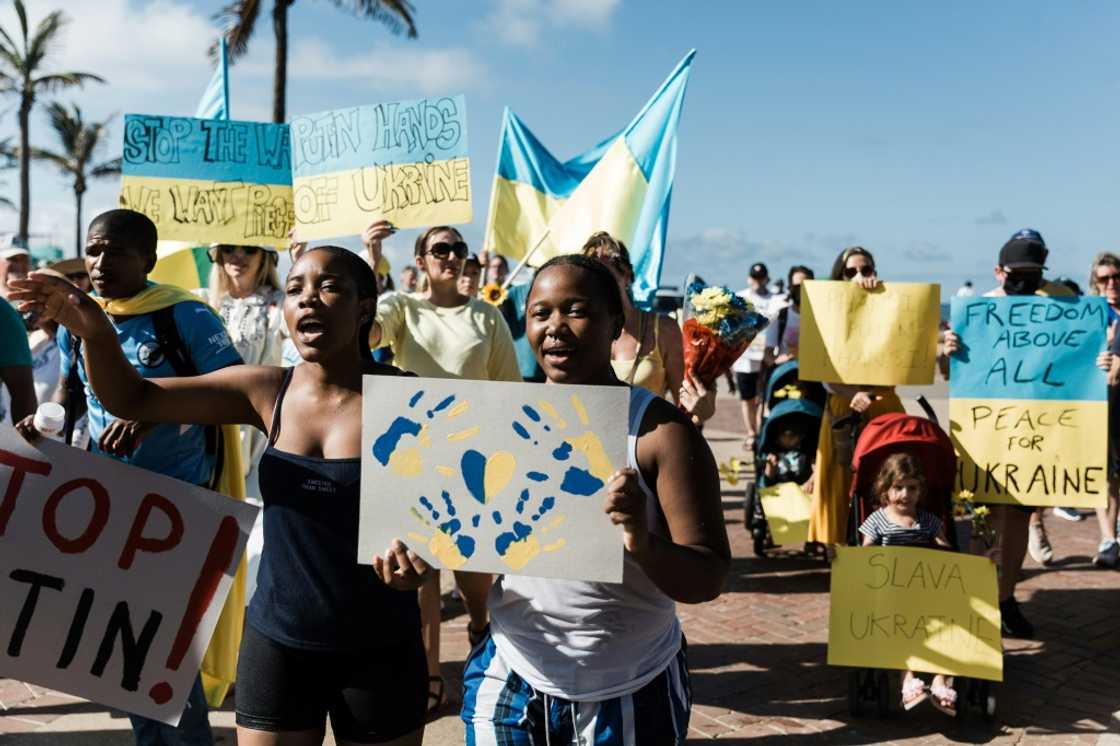 African Protestors march to peace in Ukraine. Source: UGC