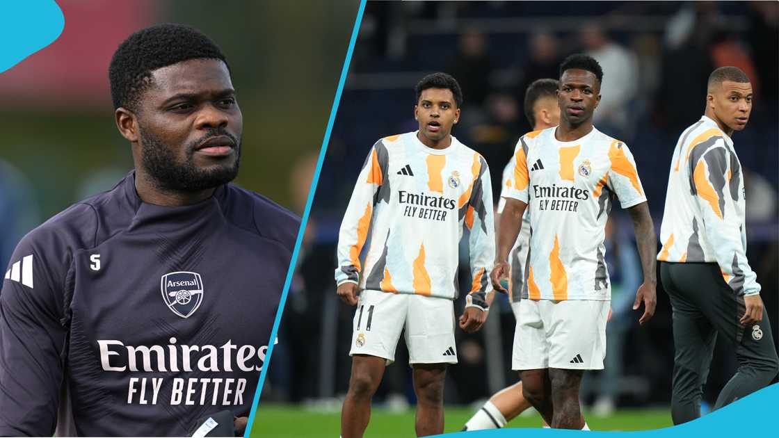 Thomas Partey is unfazed ahead of Arsenal's Champions League return leg against Real Madrid. Thomas Partey is unfazed ahead of Arsenal's Champions League return leg against Real Madrid.