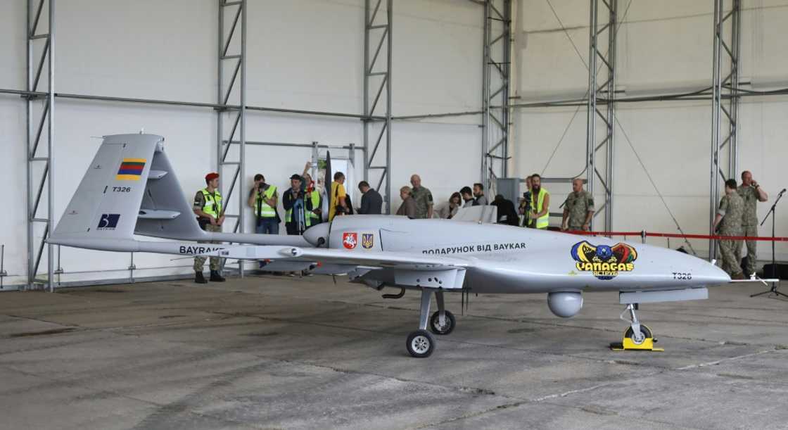 A Turkish-made Bayraktar -- a type of drone used extensively by Ukrainian forces A Turkish-made Bayraktar -- a type of drone used extensively by Ukrainian forces