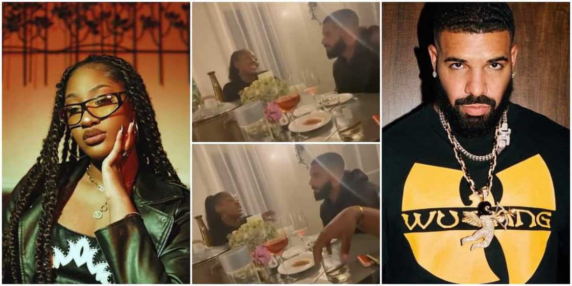Reactions as Nigerian singer Tems is seen eating together with rapper Drake in new video Reactions as Nigerian singer Tems is seen eating together with rapper Drake in new video