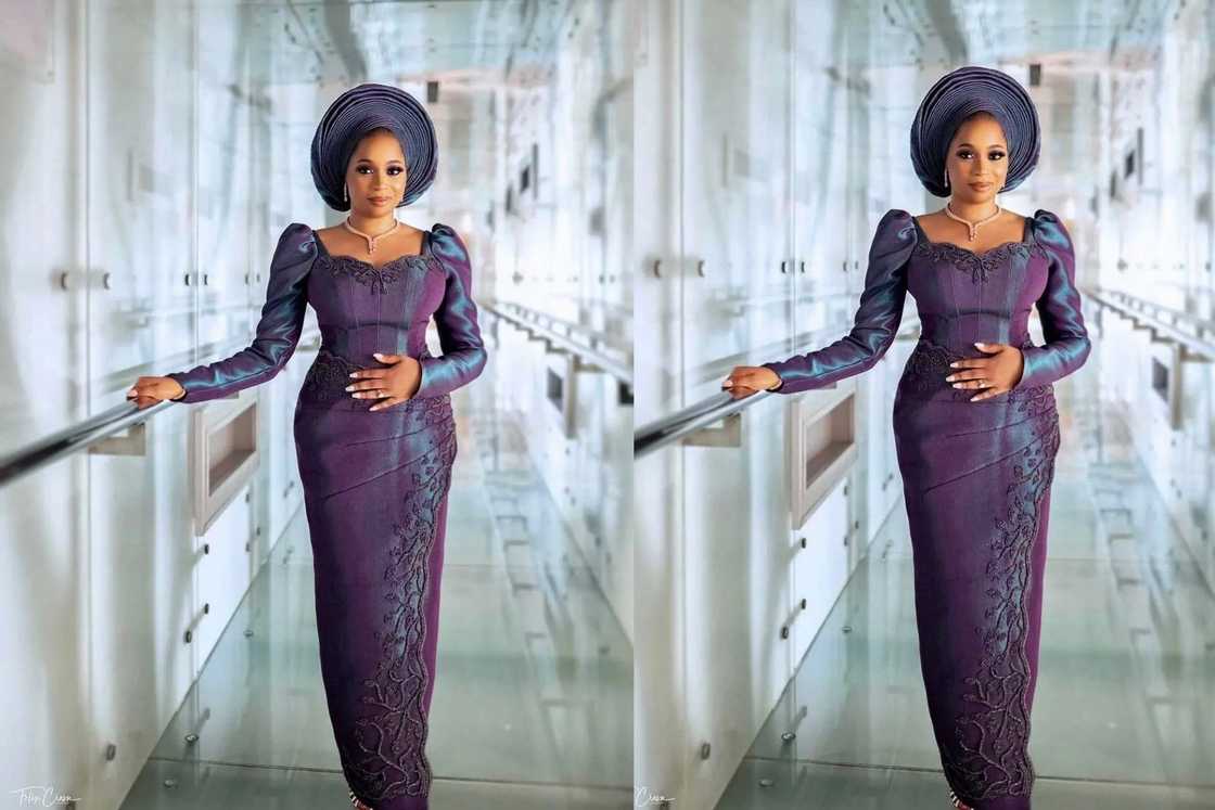 Latest lace gown style online