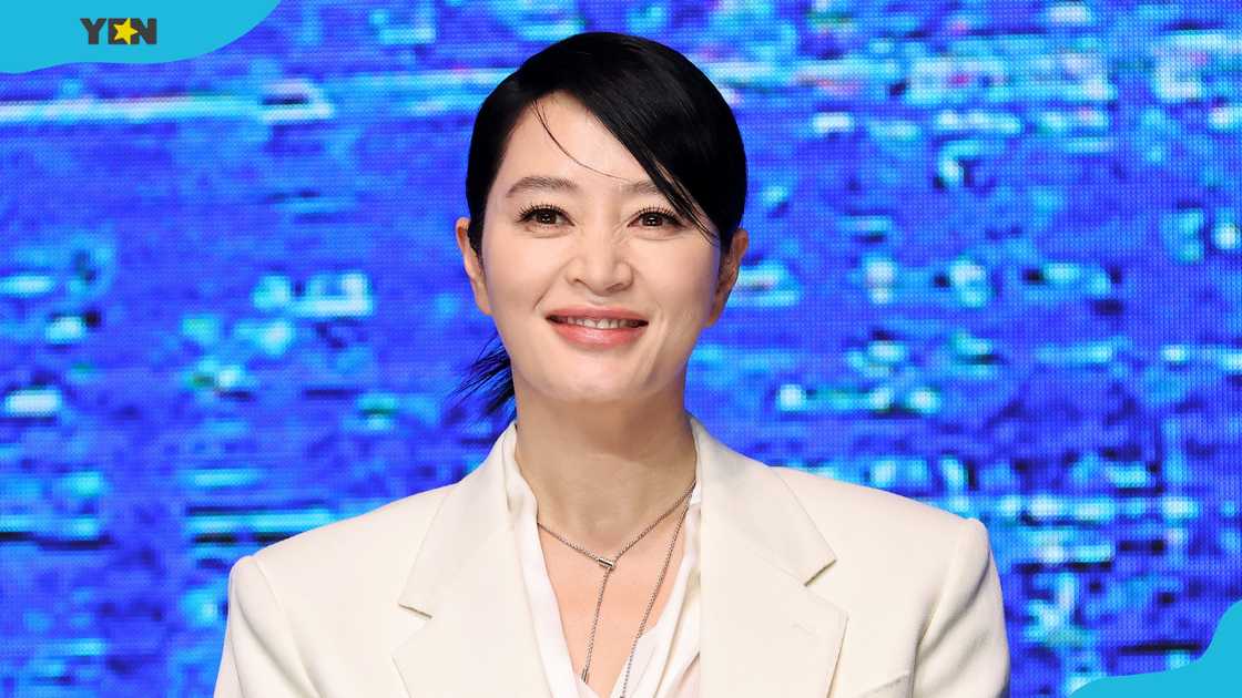 South Korean actress Kim Hye-Soo, aka Kim Hae-Soo, attends the press conference for Disney+ "Unmasked". South Korean actress Kim Hye-Soo, aka Kim Hae-Soo, attends the press conference for Disney+ "Unmasked".