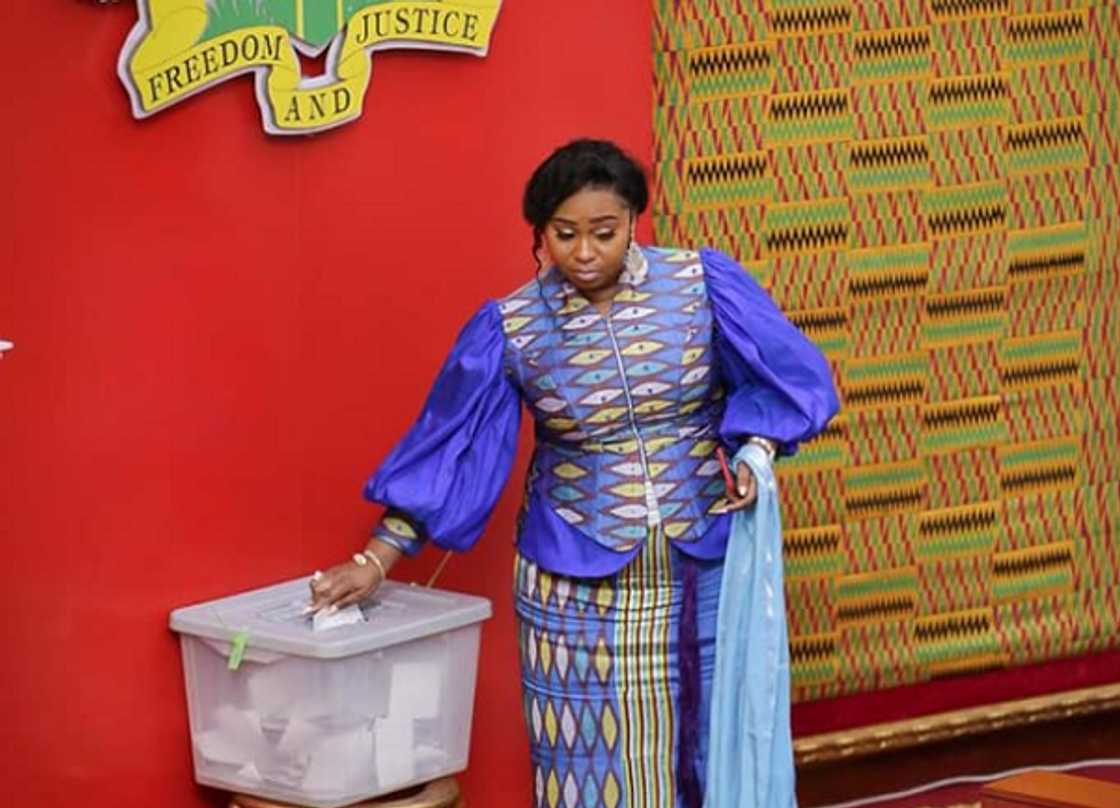 Dome-Kwabenya MP, Sarah Adwoa Safo has returned to the country after months of absence Dome-Kwabenya MP, Sarah Adwoa Safo has returned to the country after months of absence