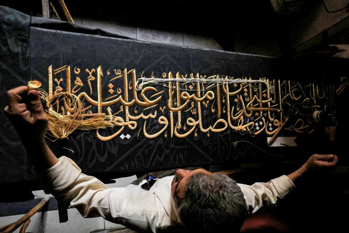 The kiswa created by Othman's family would be despatched in a camel caravan to Islam's holiest site in Saudi Arabia towards which Muslims across the world turn to pray The kiswa created by Othman's family would be despatched in a camel caravan to Islam's holiest site in Saudi Arabia towards which Muslims across the world turn to pray