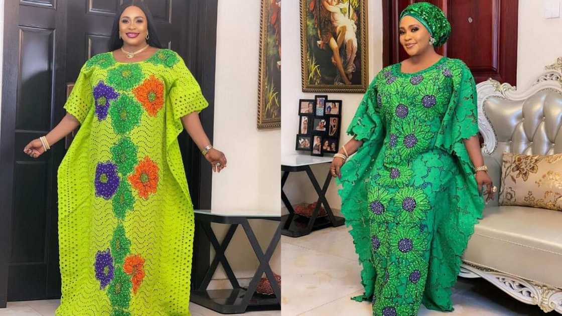 Colourful green kaftan gowns Colourful green kaftan gowns