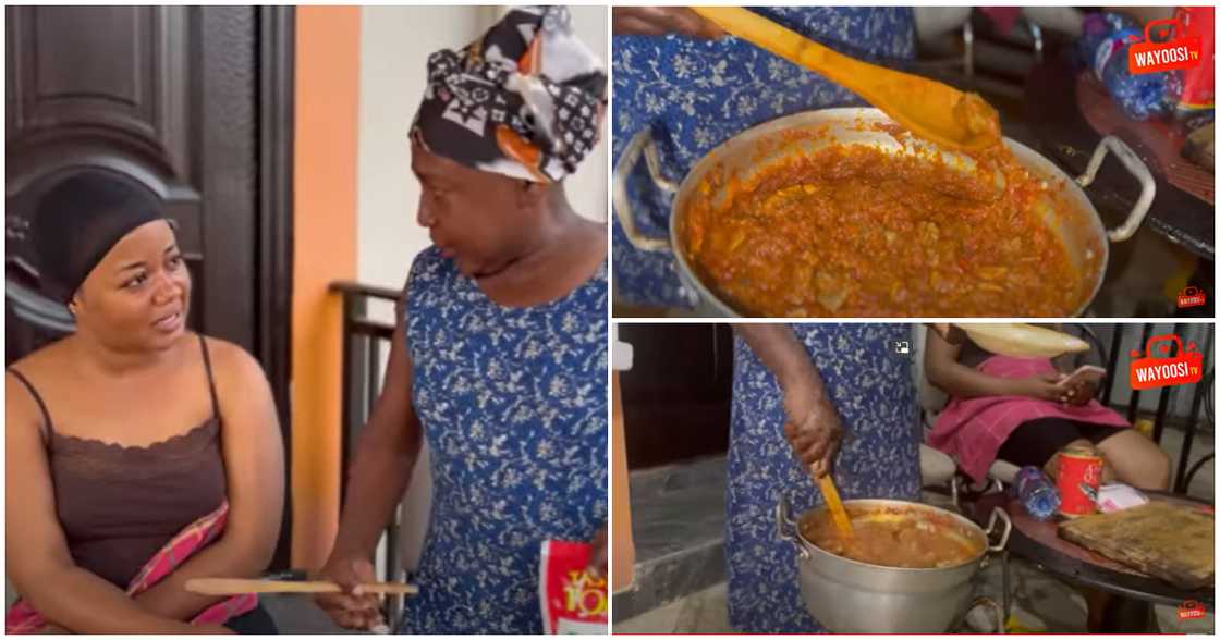 Wayoosi cooks for his wife