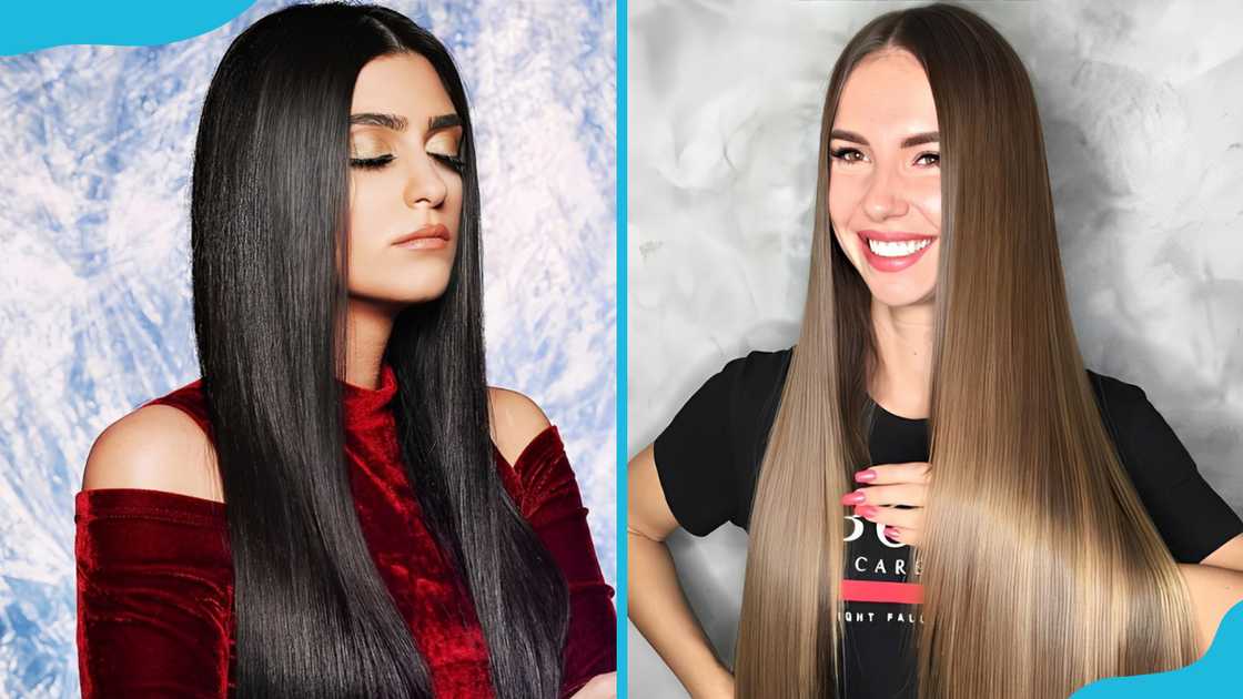 The sleek and straight hairstyles